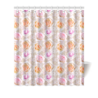 Rose Pattern Print Design RO011 Shower Curtain