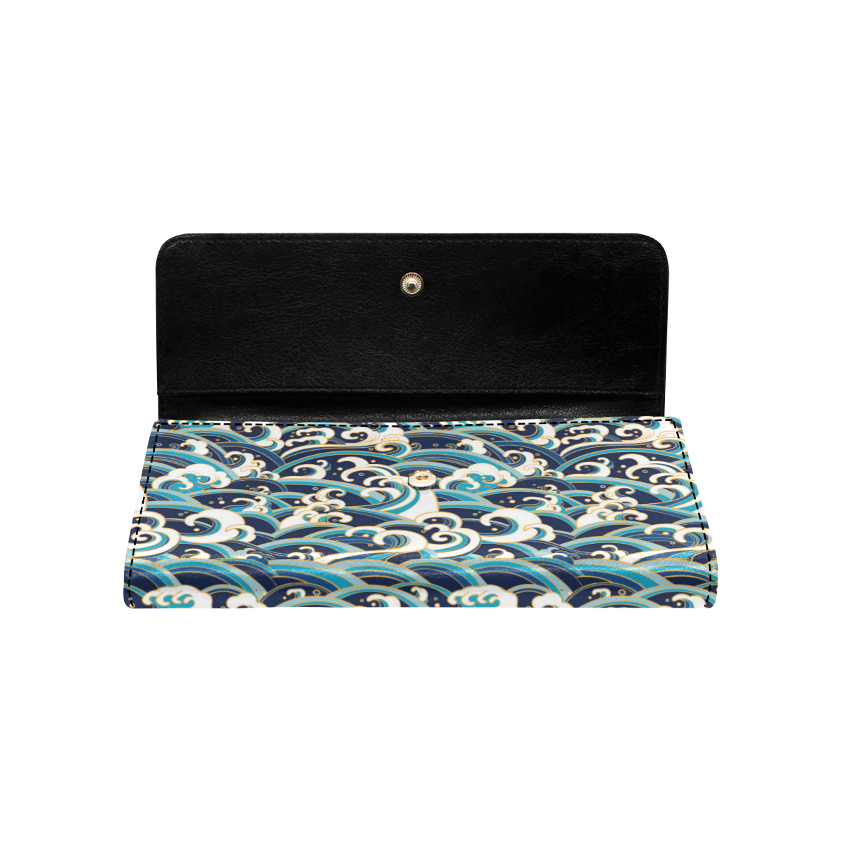 Surf Wave Pattern Women's Trifold Wallet