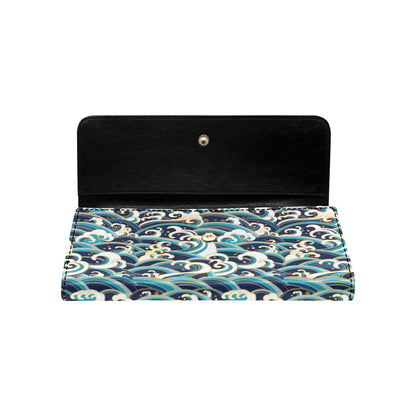 Surf Wave Pattern Women's Trifold Wallet