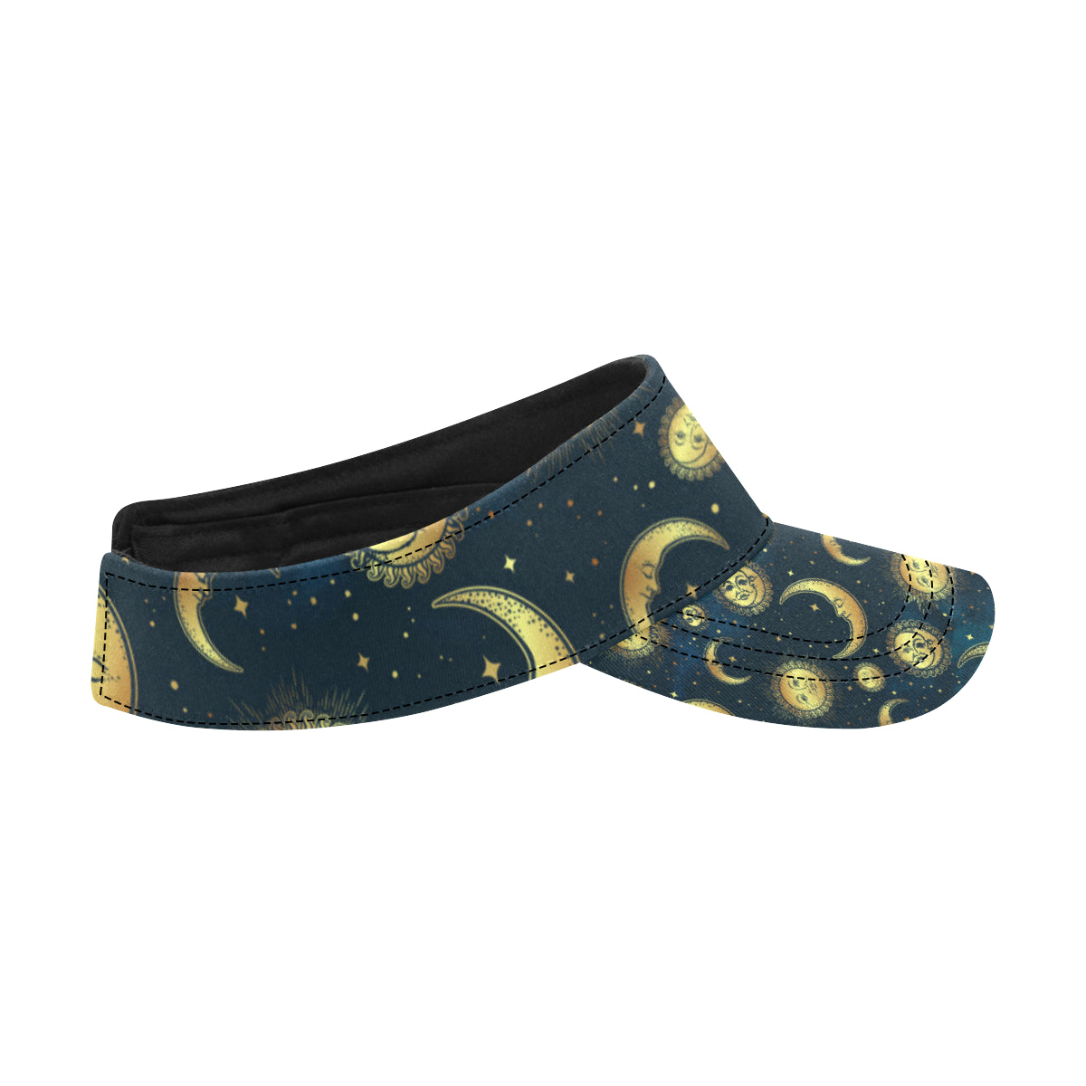 Gold Sun Moon Face Unisex Sun Visor