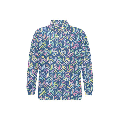 Volleyball Print Design LKS301 Long Sleeve Polo Shirt For Men's