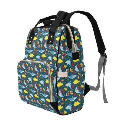 Scuba With Sharks Print Design LKS303 Diaper Bag Backpack