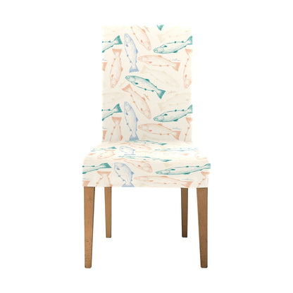 Salmon Fish Print Design LKS305 Dining Chair Slipcover