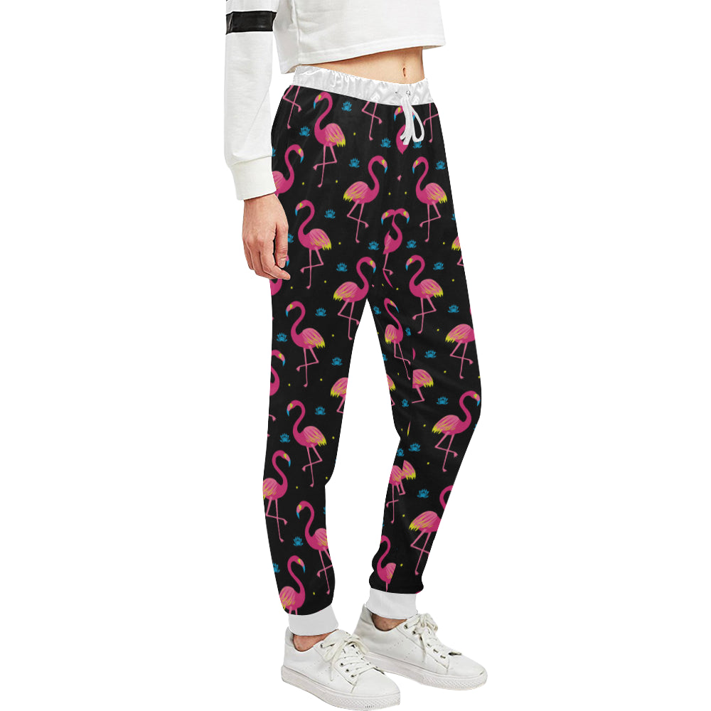 Flamingo Pink Neon Print Pattern Unisex Sweatpants