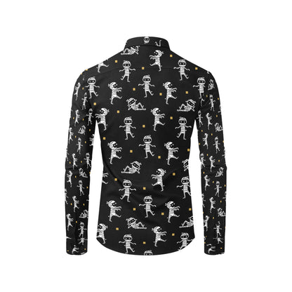Mummy Cute Print Design LKS301 Men's Long Sleeve Dress Shirt