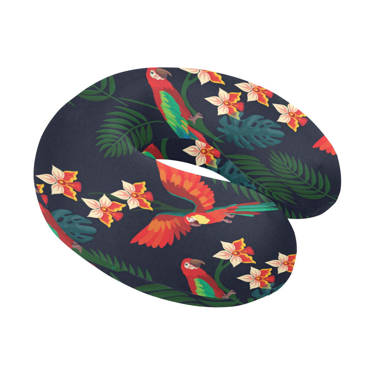 Macaw Pattern Print Design 02 U-Shaped Travel Neck Pillow