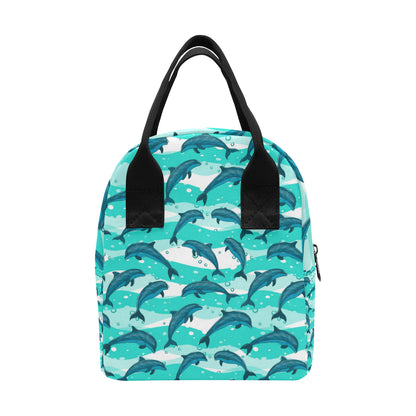 Dolphin Design Print Pattern Insulated Lunch Bag
