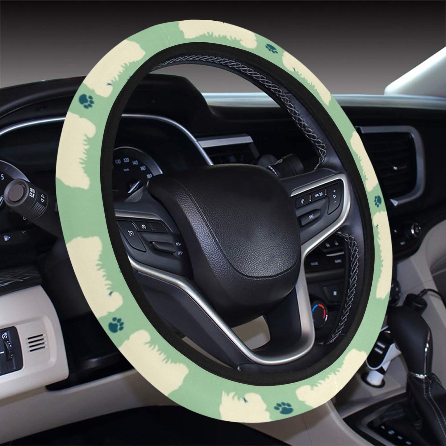 Scottish Terriers Print Design LKS302 Steering Wheel Cover with Elastic Edge