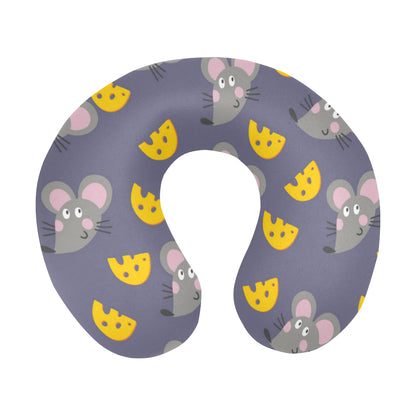 Rat With Cheese Pattern Print Design 01 U-Shaped Travel Neck Pillow