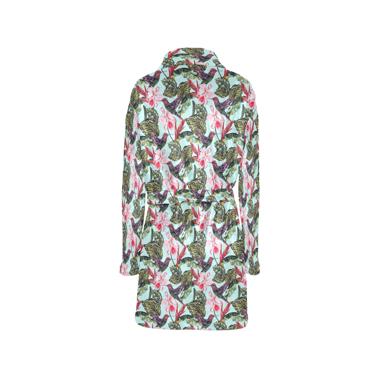 Hummingbird Cute Themed Print Women's Fleece Robe