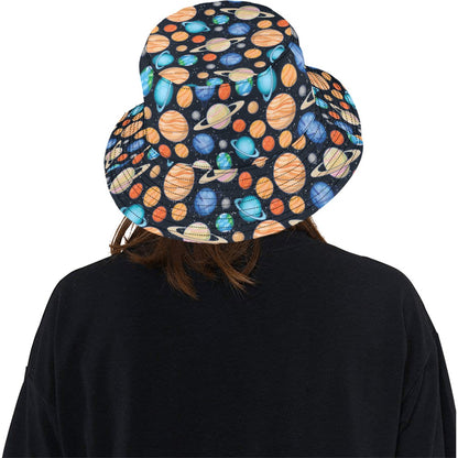 Planet Colorful Print Design LKS301 Unisex Bucket Hat