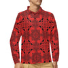 Bandana Red Print Design LKS304 Long Sleeve Polo Shirt For Men's