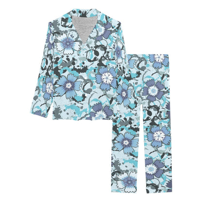 Carnations Pattern Print Design CN04 Women's Long Pajama Set