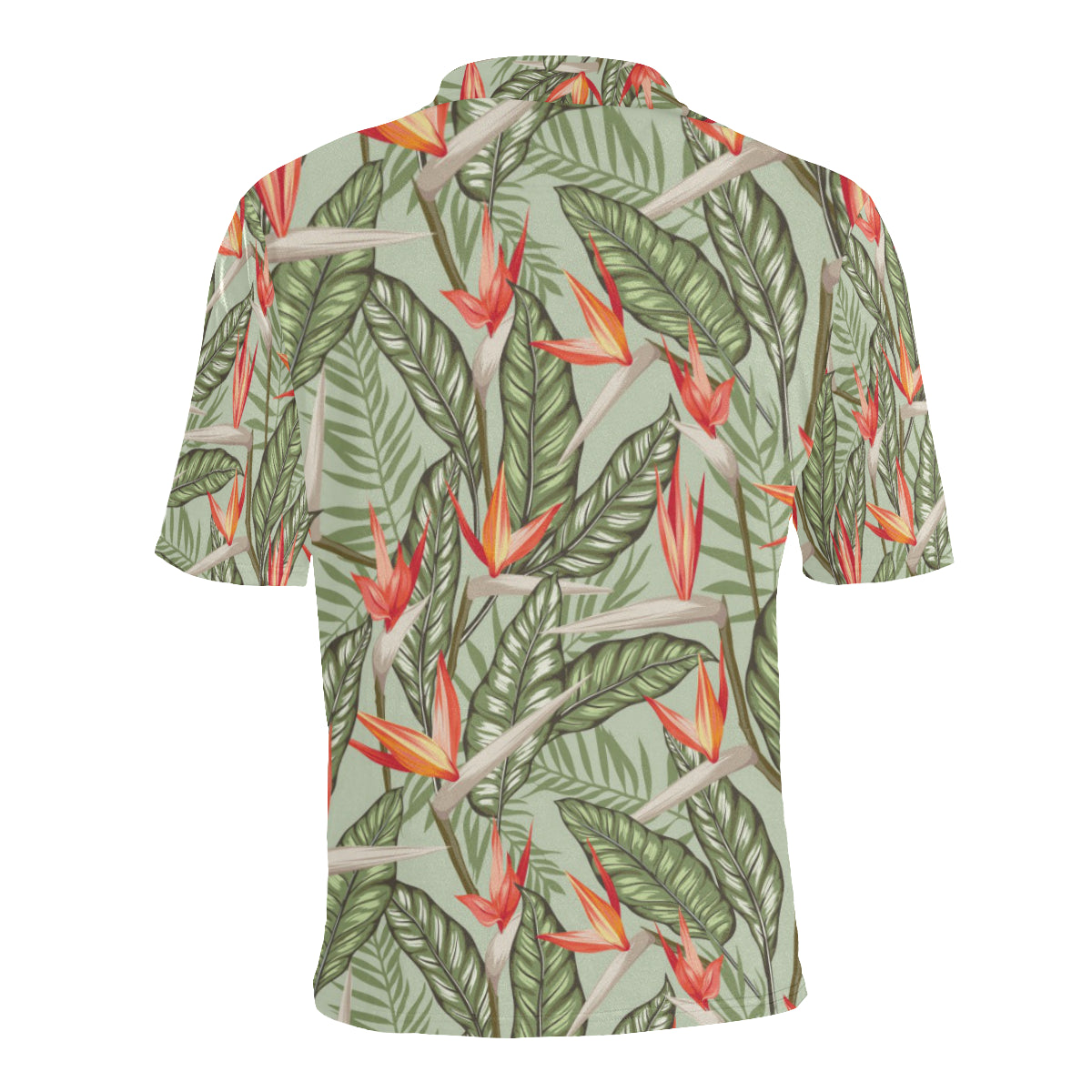 Bird Of Paradise Pattern Print Design BOP08 Men Polo Shirt