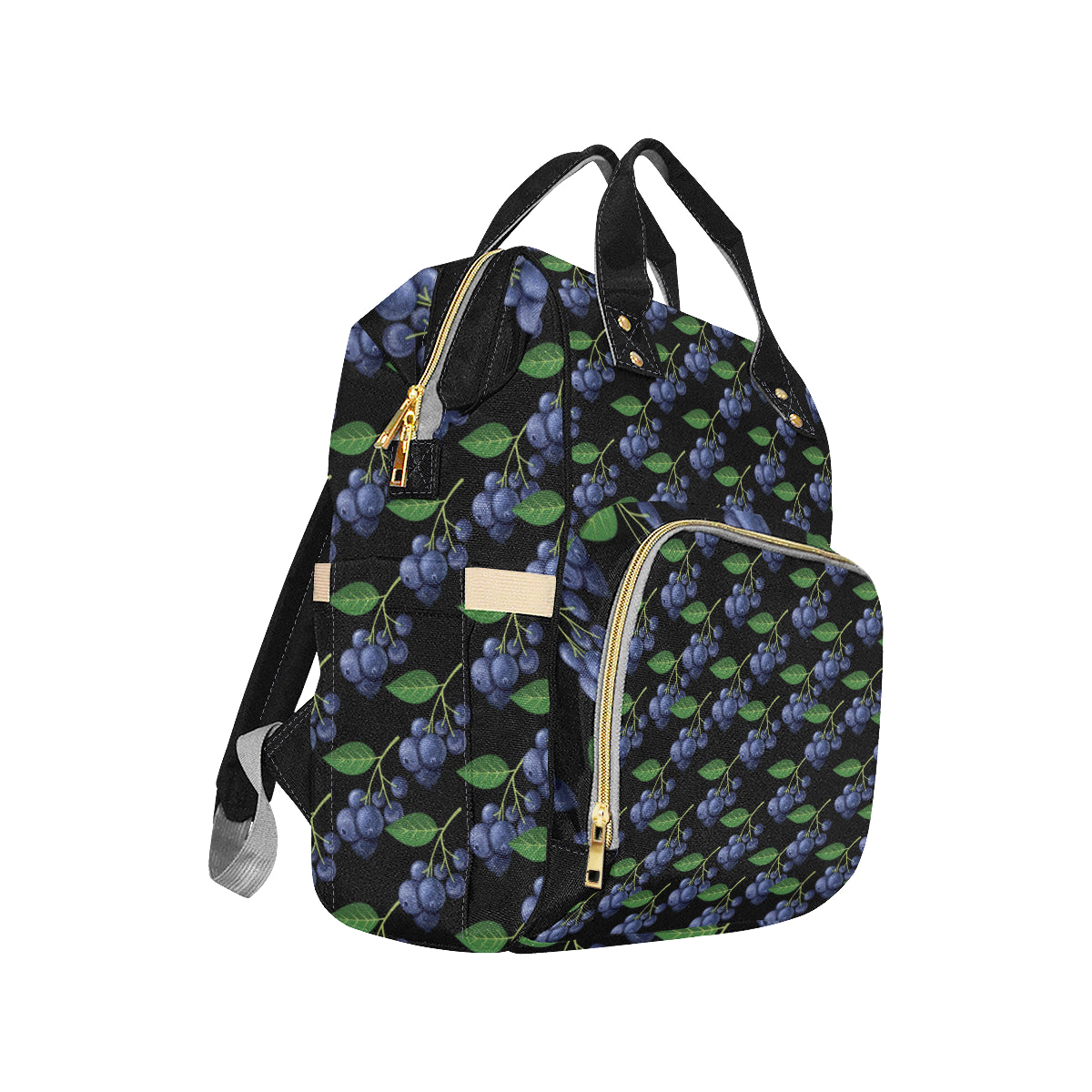 Blueberry Pattern Print Design BB01 Diaper Bag Backpack