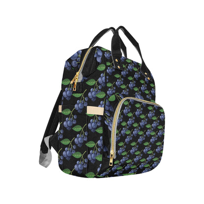 Blueberry Pattern Print Design BB01 Diaper Bag Backpack