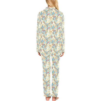 Summer Floral Print Design LKS302 Women's Long Pajama Set