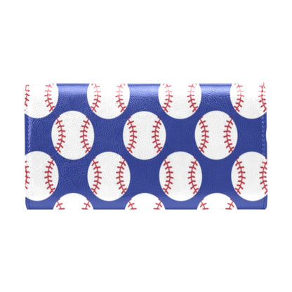 Baseball Blue Background Women's Trifold Wallet