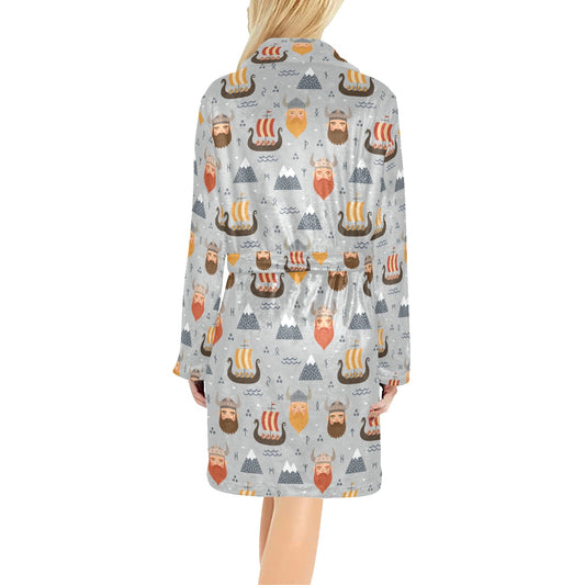Vikings Print Design LKS307 Women's Fleece Robe