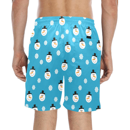 Snowman Print Design LKS303 Men's Swim Trunks Beach Shorts