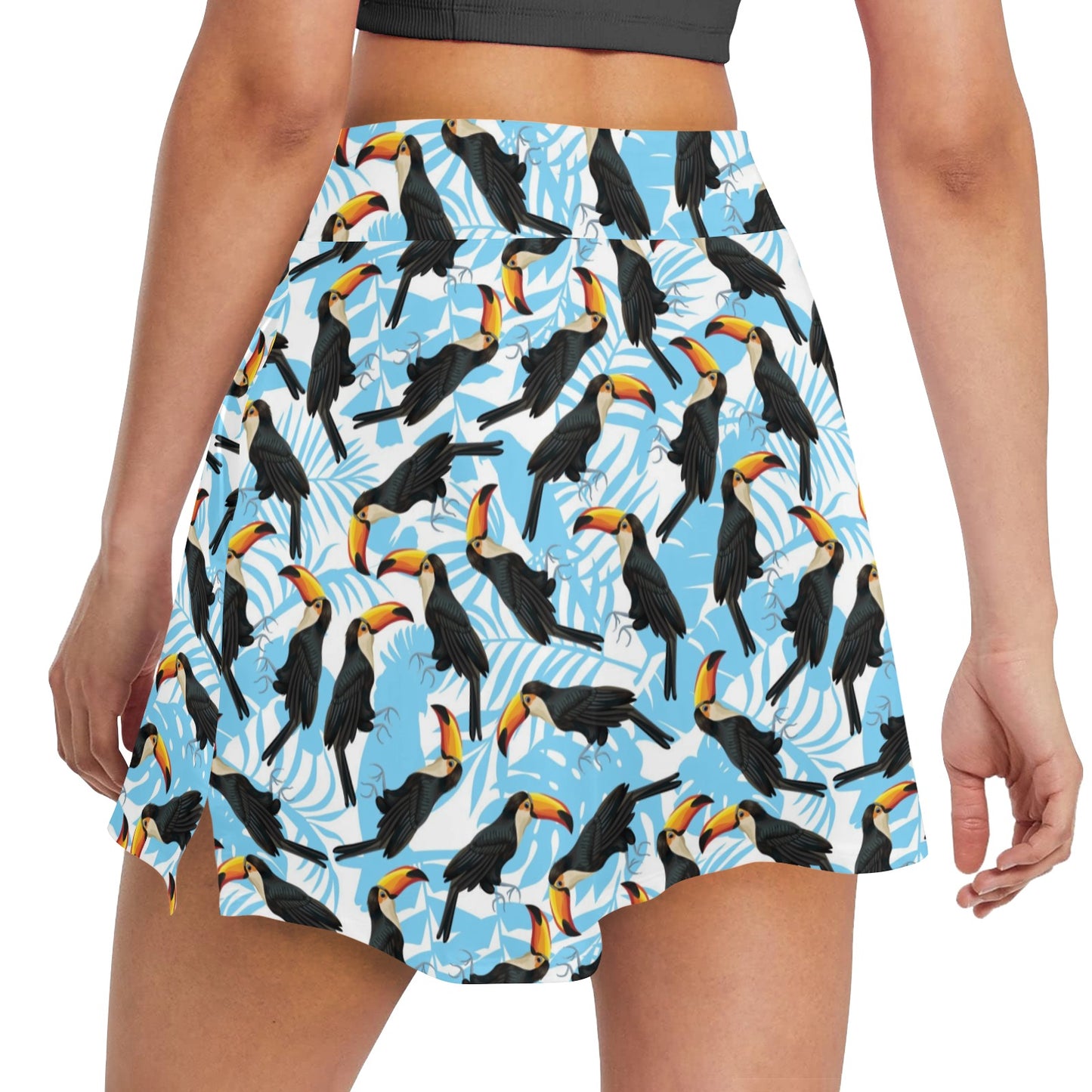 Toucan Print Design LKS303 17" Golf & Pickleball Skort with Pockets