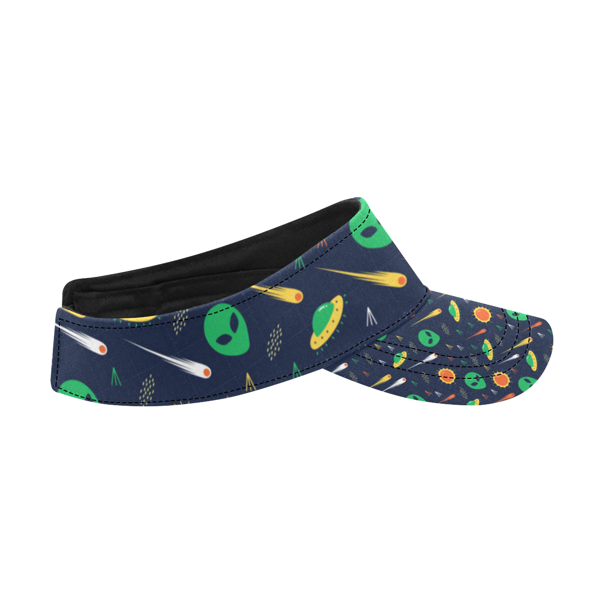 Alien UFO Pattern Print Design 05 Unisex Sun Visor