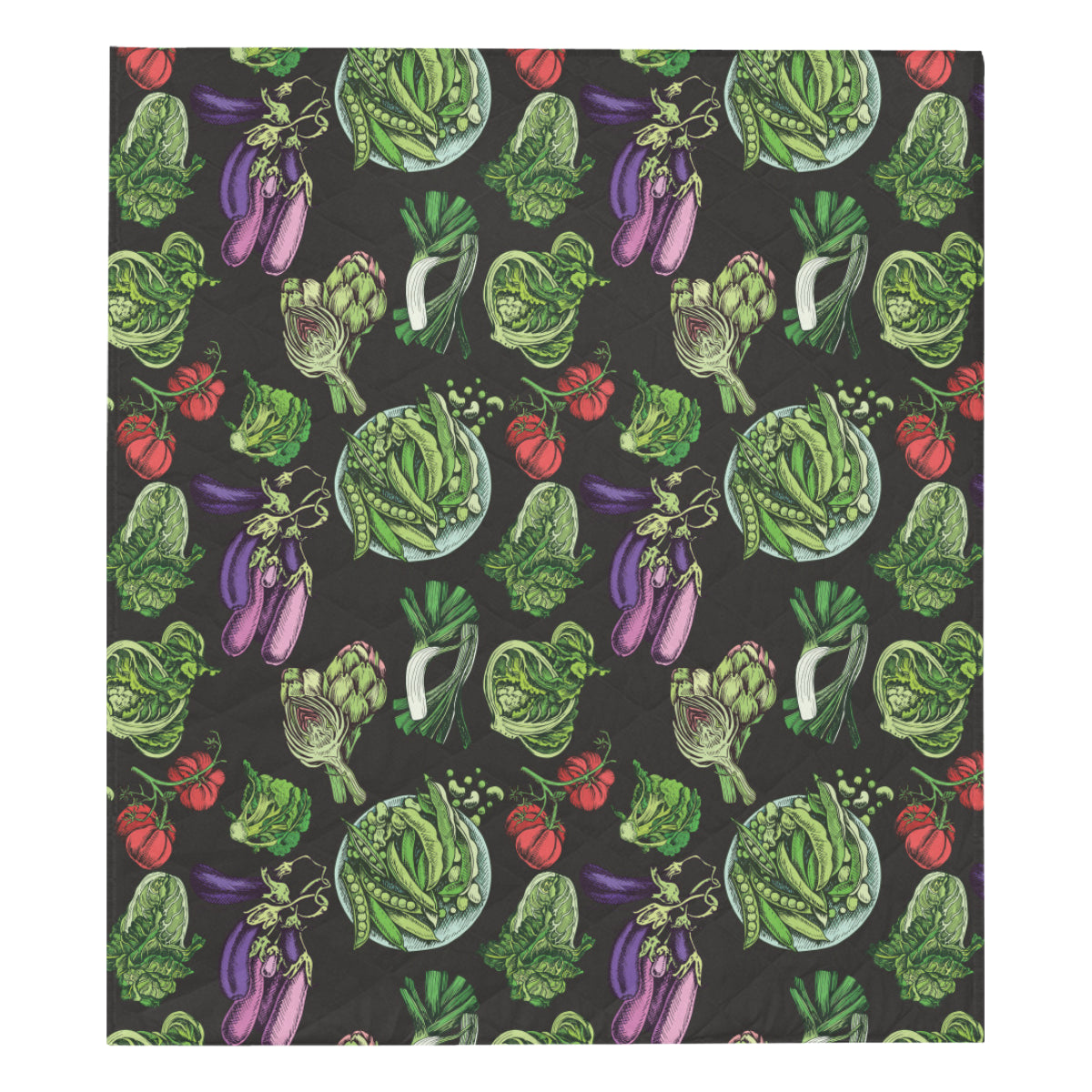 Lettuce Pattern Print Design 01 Premium Quilt