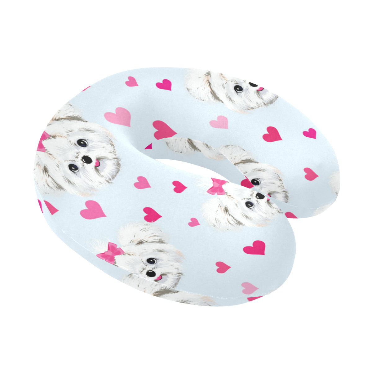 Maltese Pattern Print Design 03 U-Shaped Travel Neck Pillow