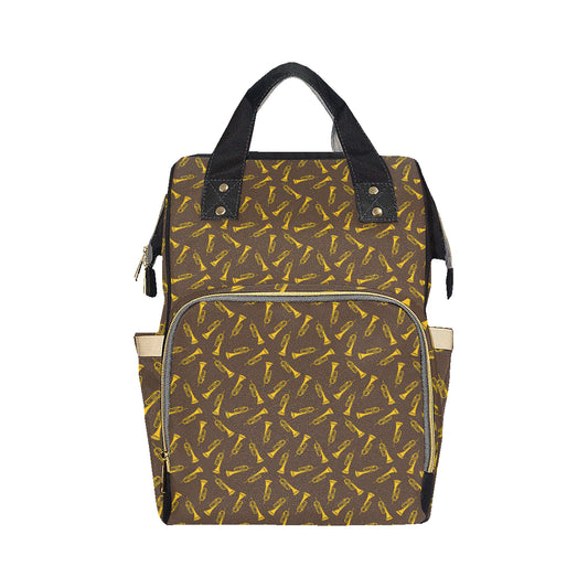 Trumpet Pattern Design Print Diaper Bag Backpack