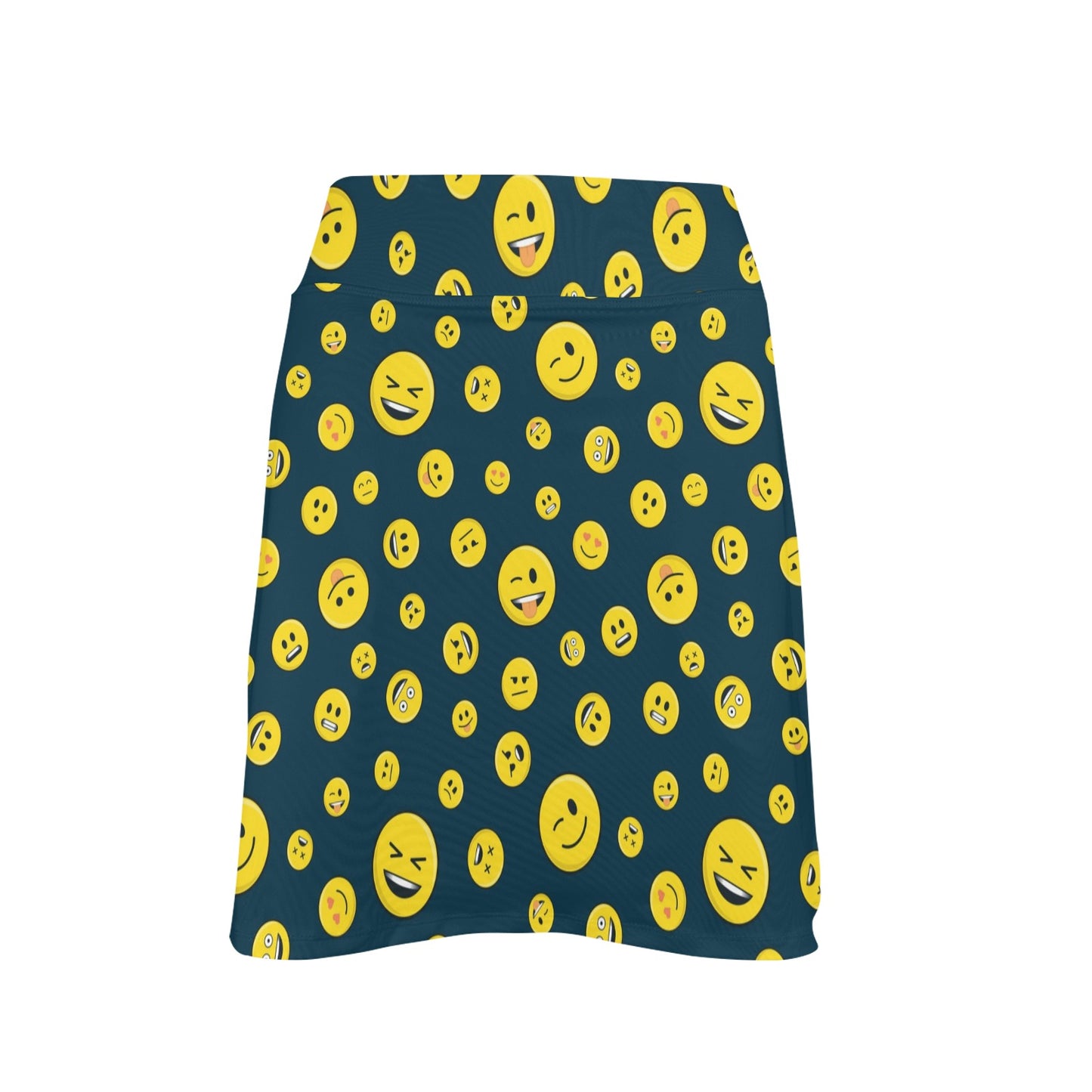 Smiley Face Emoji Print Design LKS301 17" Golf & Pickleball Skort with Pockets