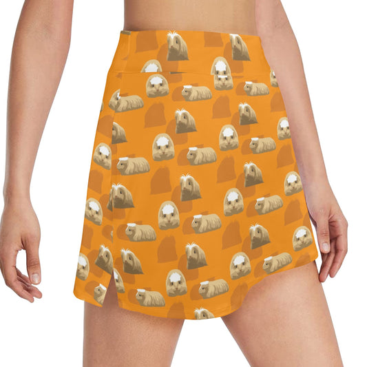 Guinea Pig Print Design LKS403 17" Golf & Pickleball Skort with Pockets