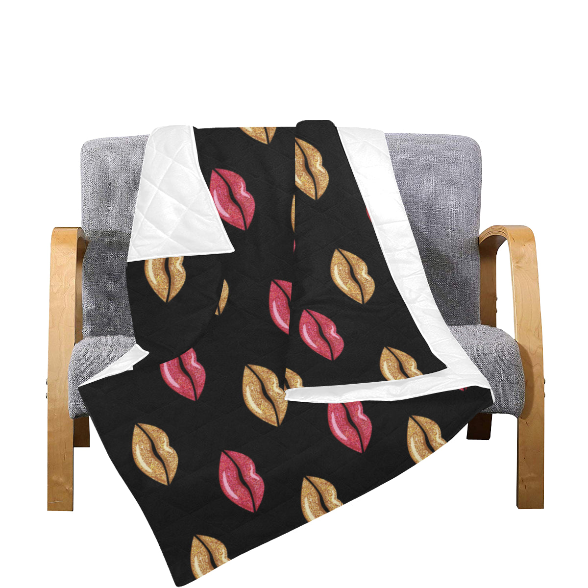 Lip Pattern Print Design 03 Premium Quilt