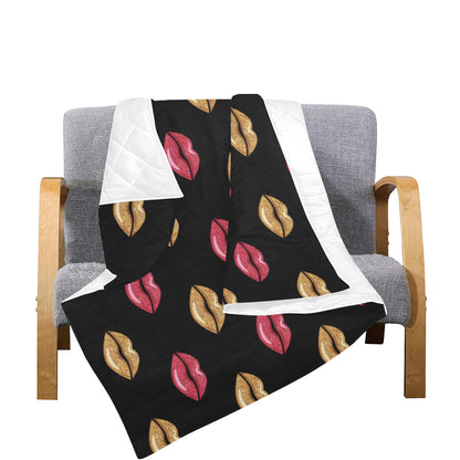 Lip Pattern Print Design 03 Premium Quilt