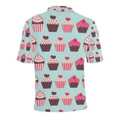 CupCake Print Pattern Men Polo Shirt