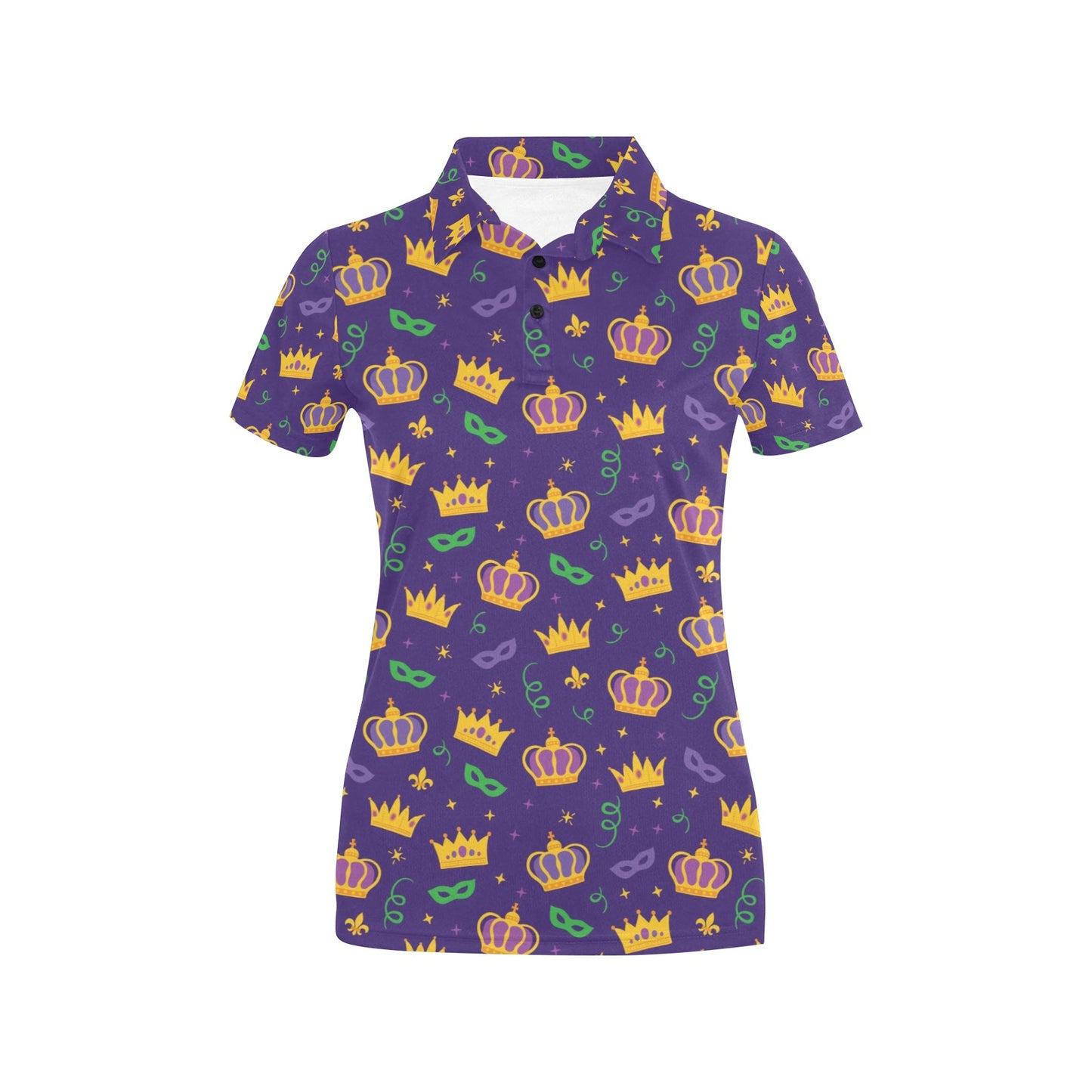Mardi Gras Pattern Print Design 03 Women's Polo Shirt