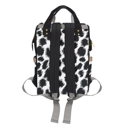 Cheetah Black Print Pattern Diaper Bag Backpack