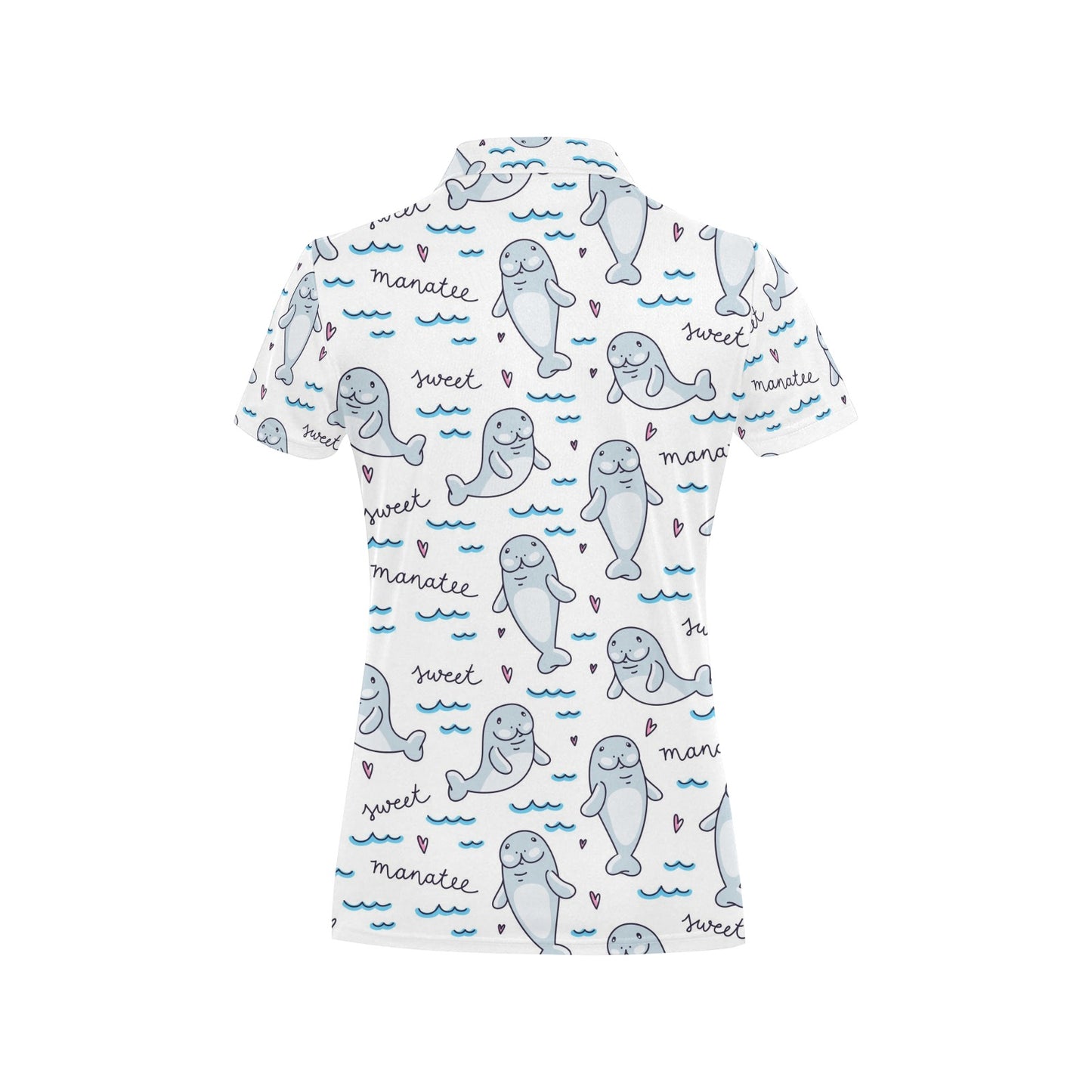 Manatee Baby Pattern Print Design 03 Women's Polo Shirt