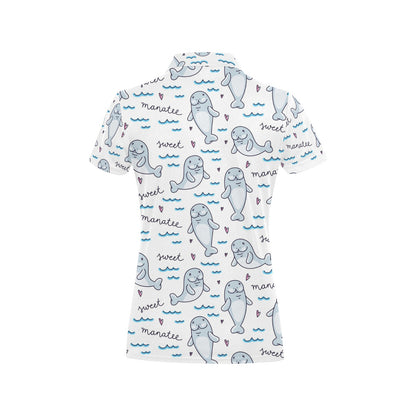 Manatee Baby Pattern Print Design 03 Women's Polo Shirt
