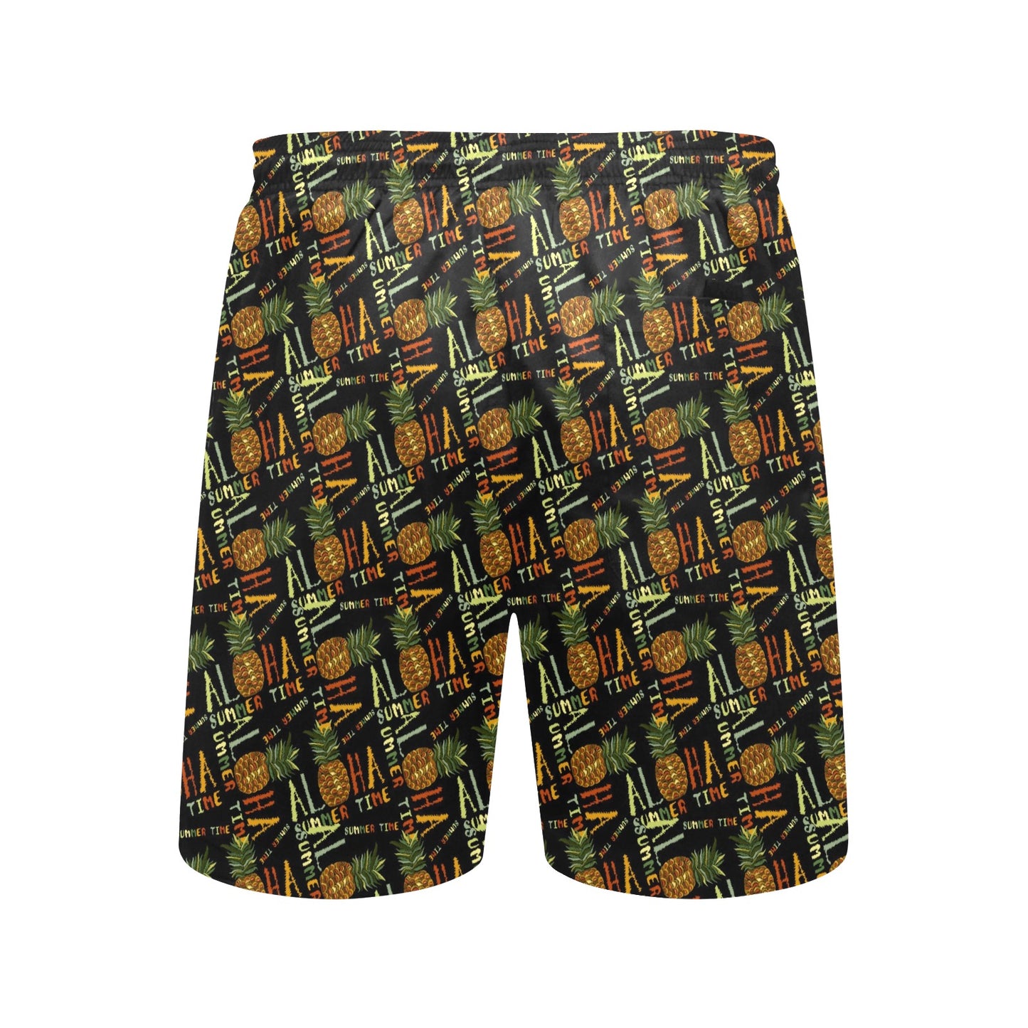 Aloha Hawaii Time Design Themed Print Men's Swim Trunks Beach Shorts