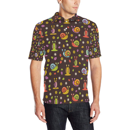 Snail Pattern Print Design 01 Men Polo Shirt