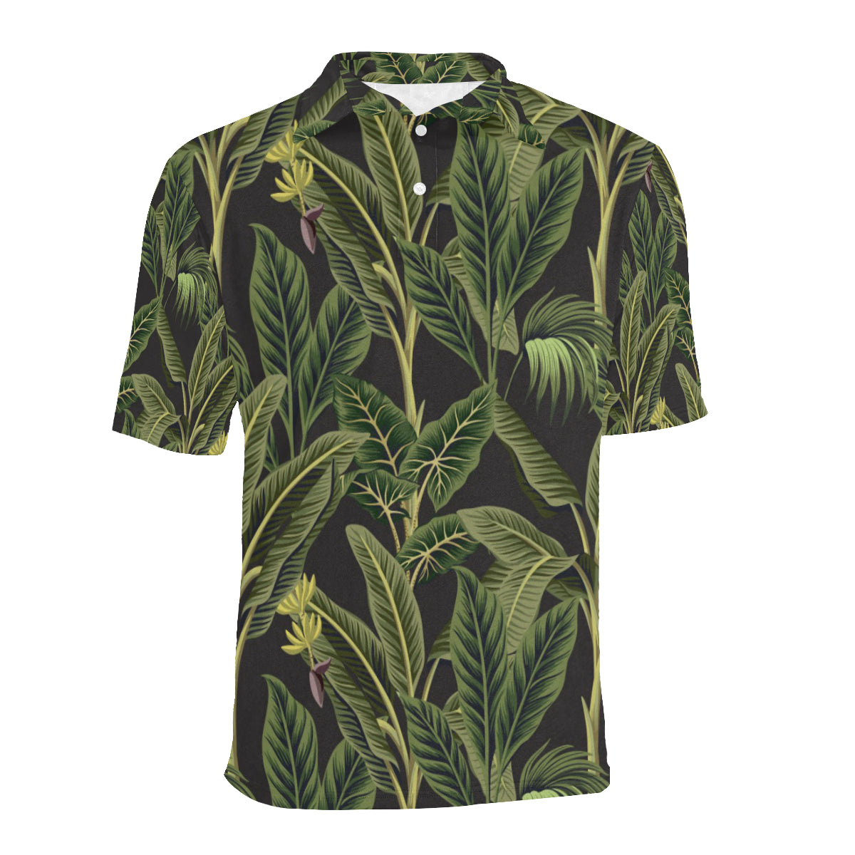 Banana Leaf Pattern Print Design BL04 Men Polo Shirt