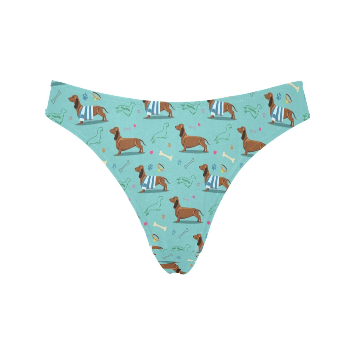 Dachshund Paw Decorative Print Pattern Women's Thongs