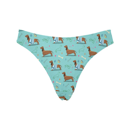 Dachshund Paw Decorative Print Pattern Women's Thongs
