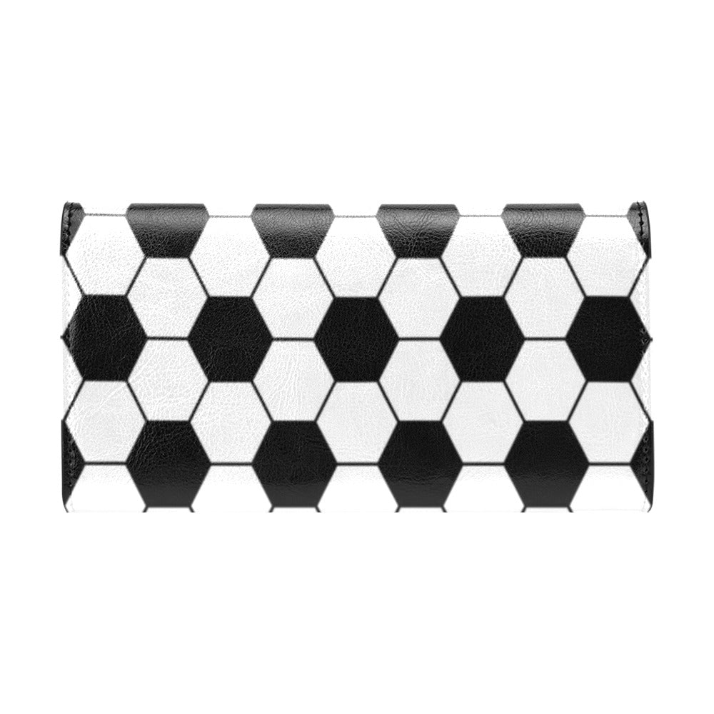 Soccer Ball Texture Print Design LKS303 Women's Trifold Wallet