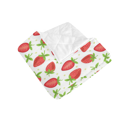 Strawberry Pattern Print Design SB07 Premium Quilt