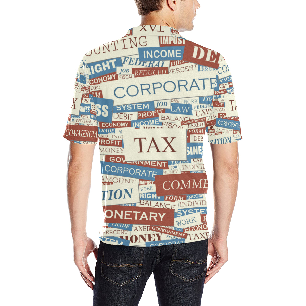 Accounting Financial Pattern Print Design 01 Men Polo Shirt