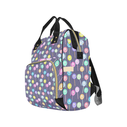 Lollipop Pattern Print Design LL03 Diaper Bag Backpack
