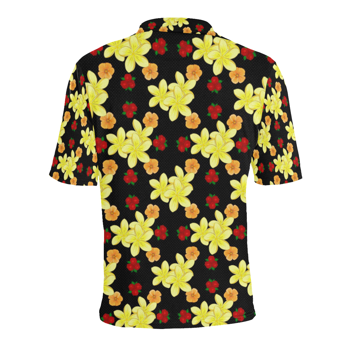 Yellow Plumeria Pattern Print Design PM04 Men Polo Shirt