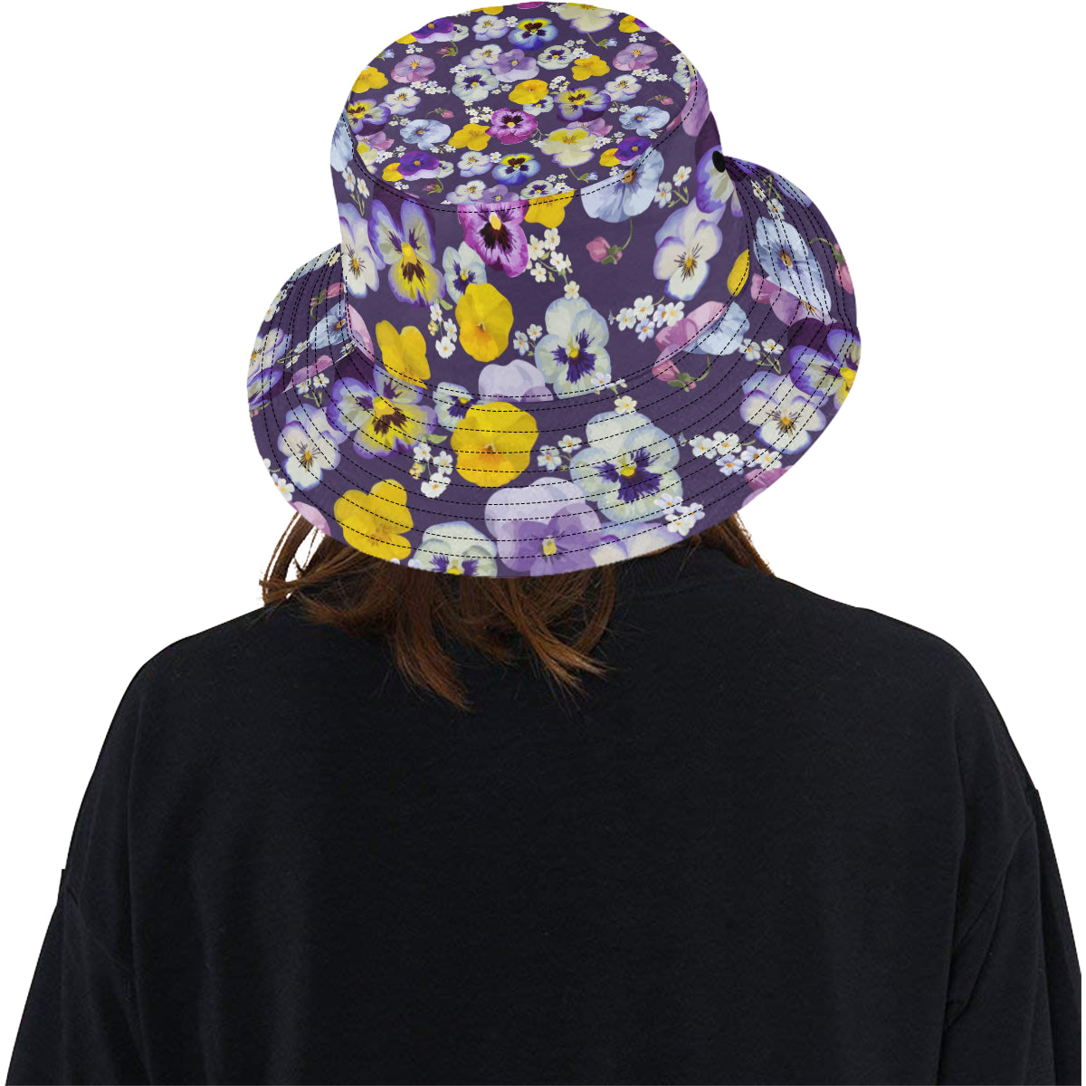 Pansy Pattern Print Design PS02 Unisex Bucket Hat