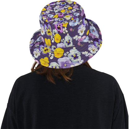 Pansy Pattern Print Design PS02 Unisex Bucket Hat